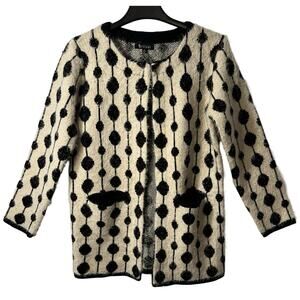 Anthropologie Black and White Polka Dot Cardigan